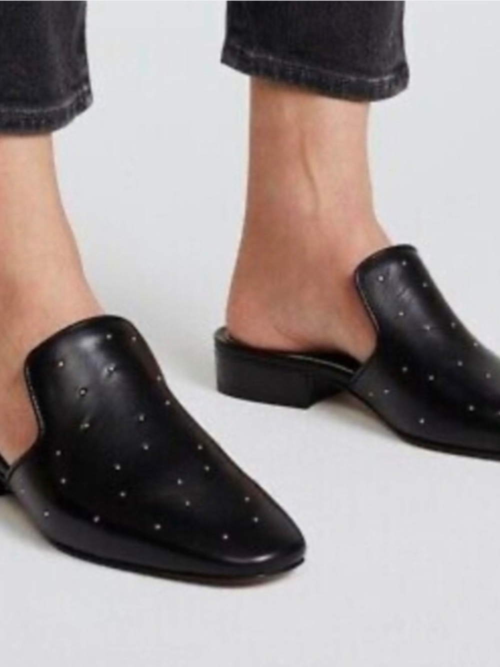 RAG & BONE Luis black leather studded mule SZ 36 (6)